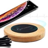 Qi Mobile Cell Phone Accessories Wooden Cheap Plates 10W Wireless Charger