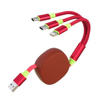 Universal Retractable 3 in 1 Multi Multiple 3in1 USB Charging Charger Cable   for micro for iphone for type-c