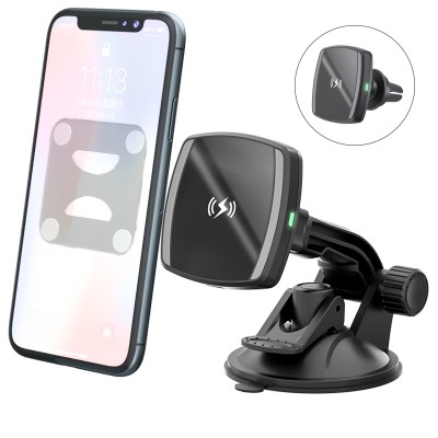 New Arrival Magnetic Wireless Car Phone Charger Fast Charging Car Mount Wireless Charger Holder